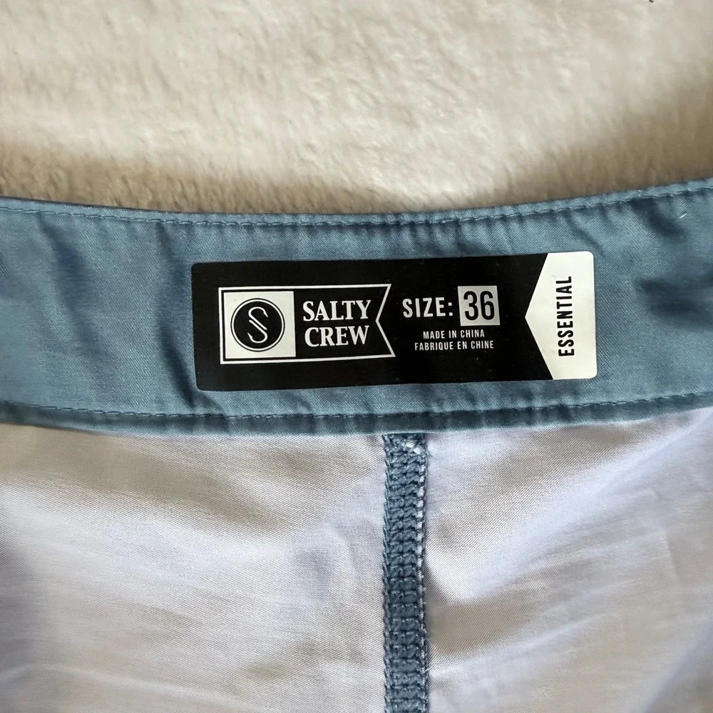 Salty Crew Ripple Blue Yellow Tropical Marlin Board‎ Shorts Size 36 Essential